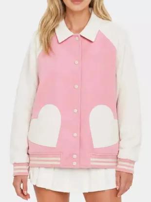 Elle S01 TV Series Lexi Minetree Pink Varsity Jacket