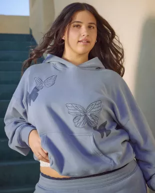 Feel Good Oversized Butterfly Graphic Hoodie