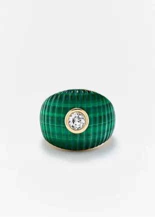 Maxi Berlingot Ring in malachite