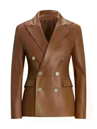 Dutton Ranch Beulah Jackson Brown Leather Blazer