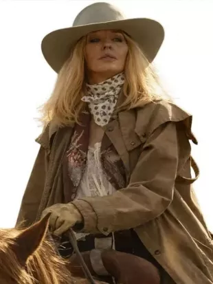 Dutton Ranch Kelly Reilly Brown Trench Coat