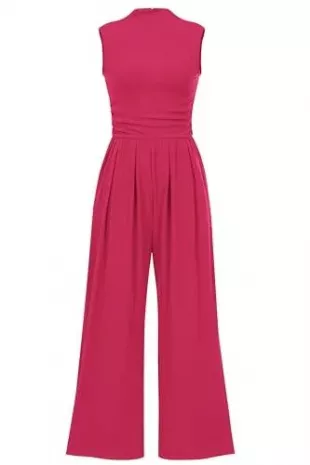 Mock Neck Wide Leg Jumpsuit
