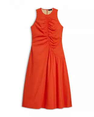 Ruched Tank Dress in Poppy
