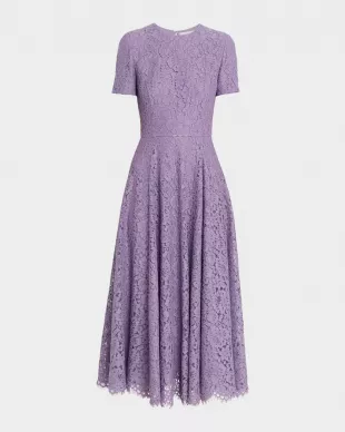 Floral Lace A-Line Midi Dress