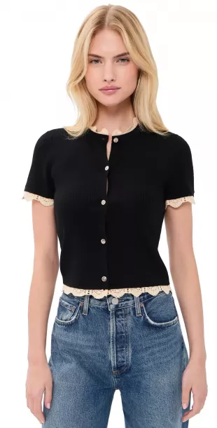 Anderson Leather Eyelet Skirt