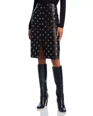 Anderson Leather Eyelet Skirt