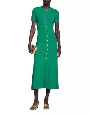 Knit Maxi Dress in Emeuraude Green
