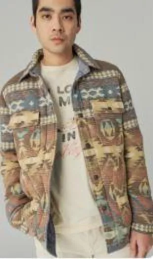 Revercible Jacquard Shirt Jacket