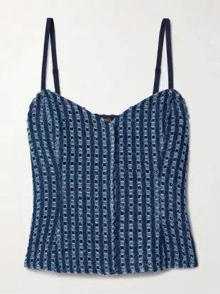 Aurelia cutout Distressed Denim Camisole
