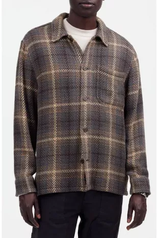 Plaid Twill Boxy Shirt Jacket