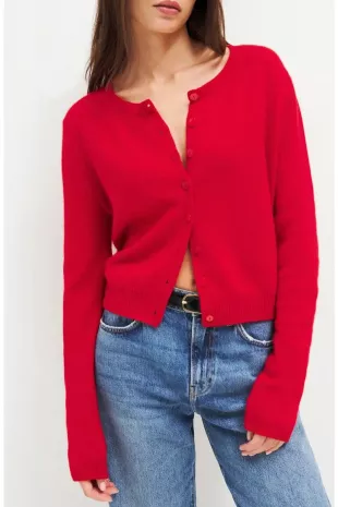 Clara Cashmere Crew Cardigan
