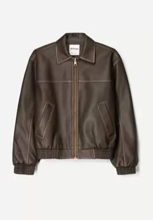 Faux Leather Oversized Jacket