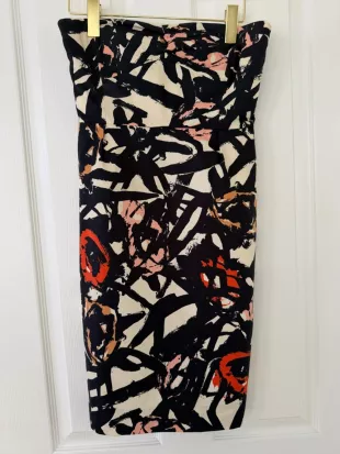 Abstract Print Strapless Dress (almost vintage!)