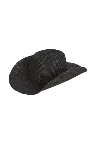 Exuma Raffia Hat Black