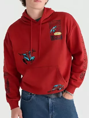 Marvel Spider-Man Comic Boxy Hoodie