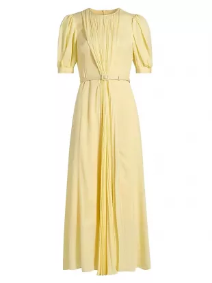 Huma Pleated Georgette Maxi Dress