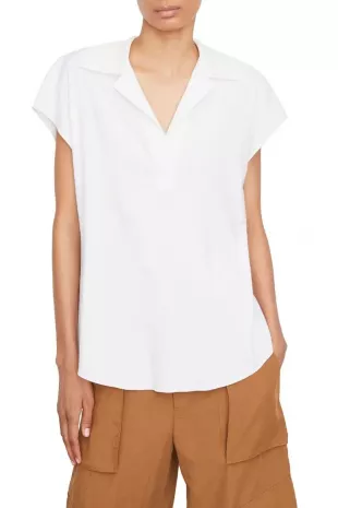 Linen Blend Popover Top