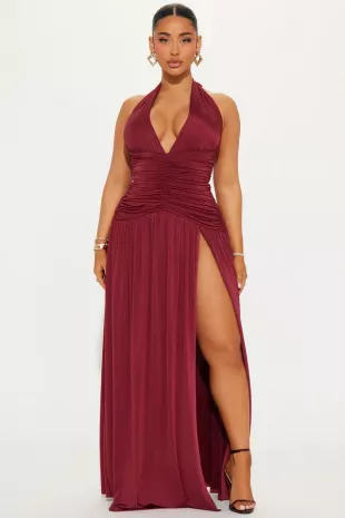 Vestido Maxi Jenni High Slit Halter