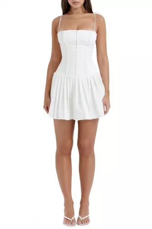 Marcy Pintuck Corset BodiceMinidress
