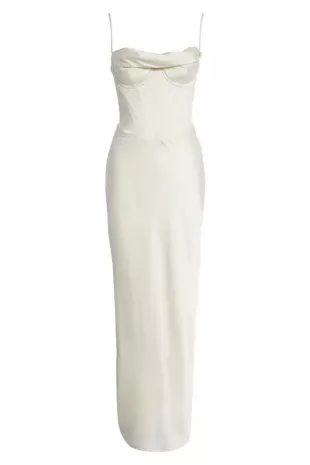Charmaine Corset Satin Maxi Dress