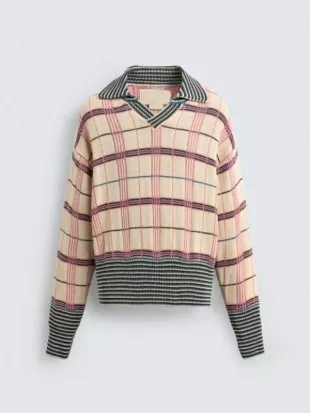 My Lottery Dream Home S19 David Bromstad Pink Plaid Sweater