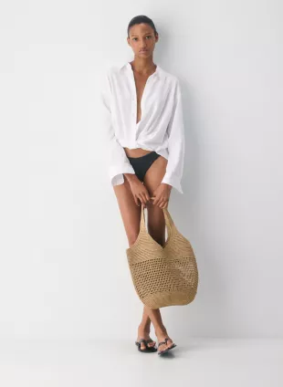 Relaxed drapey Twill button-up Shirt