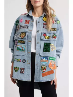 Angelina Pivarnick Jersey Shore Family Vacation S09 Patch Denim Jacket