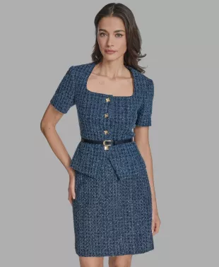Short-Sleeve Button-Front Jacket