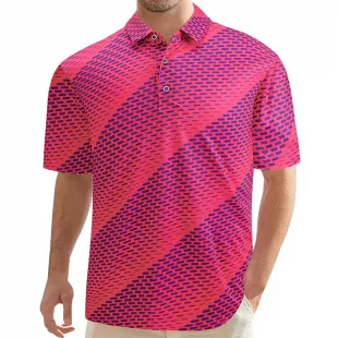 Golf Shirt Short Sleeve Print Performance Moisture