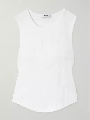 Nova Ribbed Cropped Stretch Organic Cotton and TENCEL™ Lyocell-blend Tank