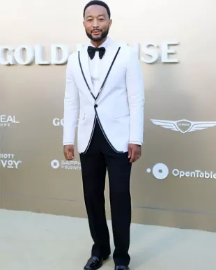John Legend 2026 Gold Gala Suit