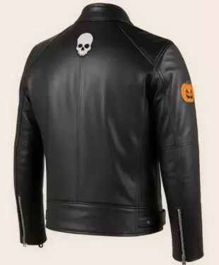 Halloween Black Leather Biker Jacket
