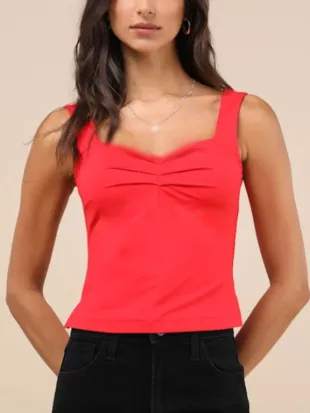 Big Brother USA S28 Haley Thogmartin Ruched Knit Tank Top