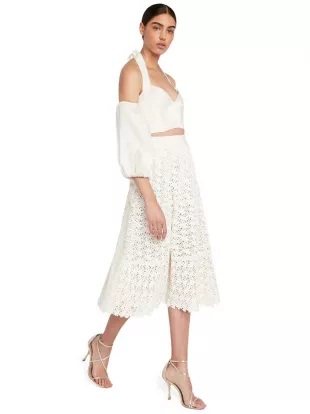 Sosie Leather Midi Skirt