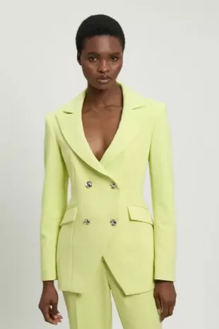 Compact Stretch Double Breasted Blazer