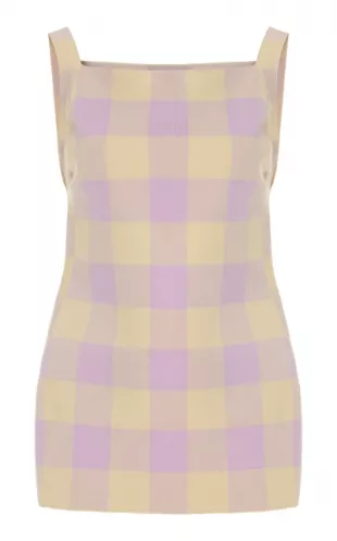 Asher Gingham Stretch-cotton Jacquard Top