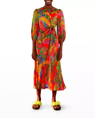 Urban Jungle Cut-Out Midi Dress