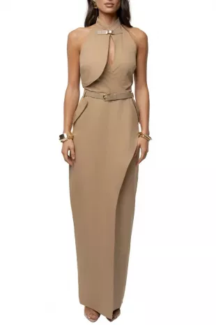 Aria Keyhole Halter Dress