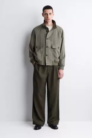 Mock Neck Twill Blouson Jacket