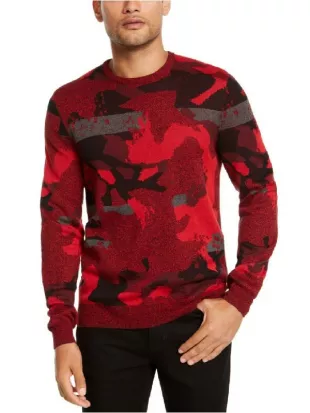 90 Day Diaries S08 Red Camo Print Sweater