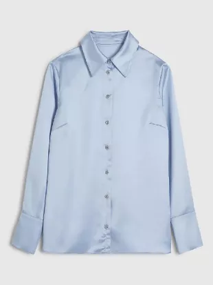 The Crow Girl S02 Katherine Kelly Blue Silk Blouse