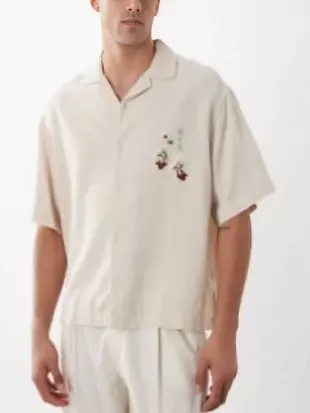 Love Island UK S13 Finley Maddock Floral Placement Print Shirt