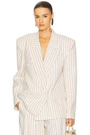 Pinstripe Double Breasted Blazer