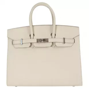 s Craie Cream Epsom Leather Birkin 25 Sellier Tote Bag