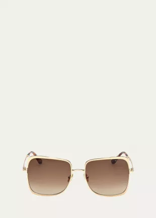 Tara 57mm Metal Square Sunglasses