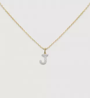 Diamond Initial J Necklace