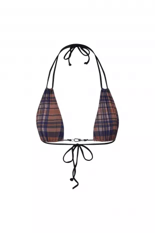 Demi Top Checked Blue