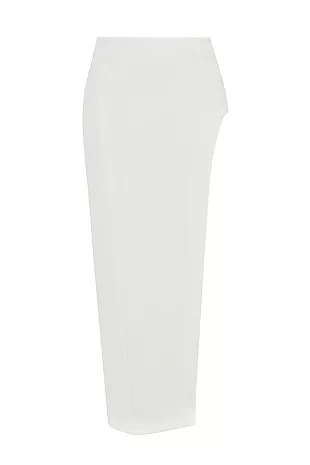 Francesca Ivory Thigh Split Midi Skirt