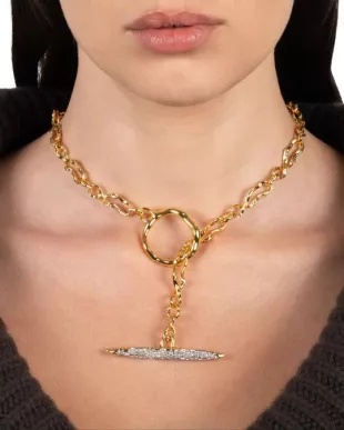 Solanales Crystal Toggle Pendant Necklace