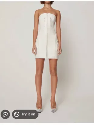 Strapless Leather Dress